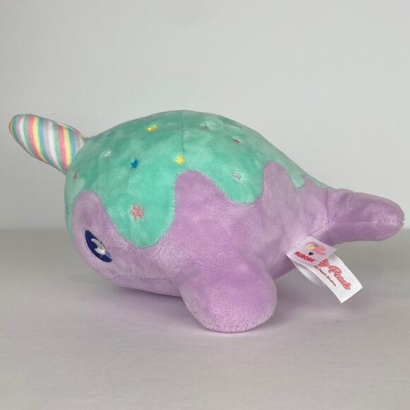 Tasty Peach Studios Pastel Lollipop NOMWHAL 8” Narwhal Whale Plush 2021 Stuffed - Picture 7 of 8